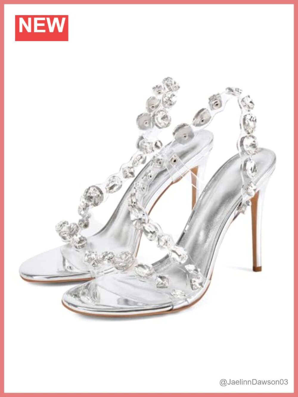 Clear Rhinestone High Heel Sandals Stiletto Heel Dress Shoes Party Wedding